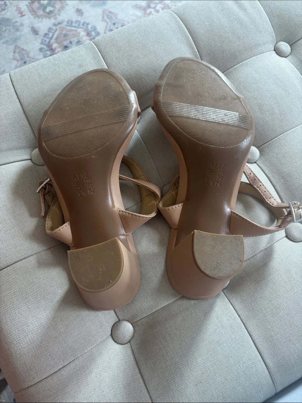 Women’s Nude Block Heel Ankle Strap Sandals